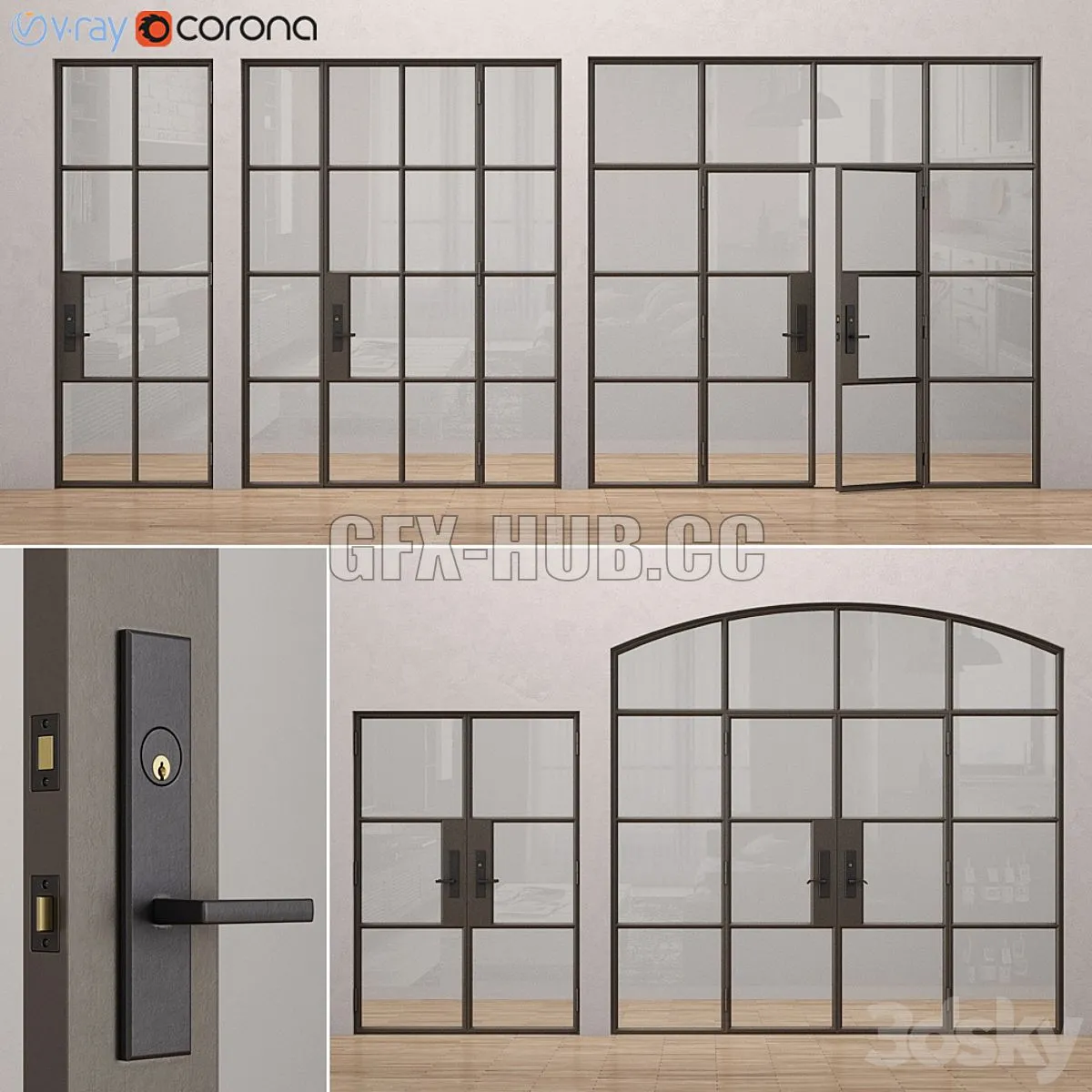 Steel doors Rehme 1 3dsMax Model