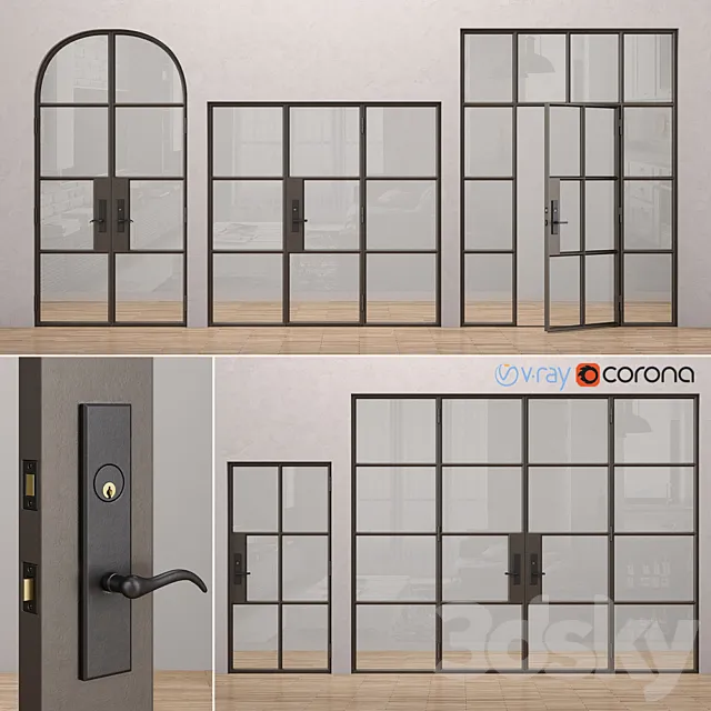 Steel doors Rehme 2 3DS Max Model