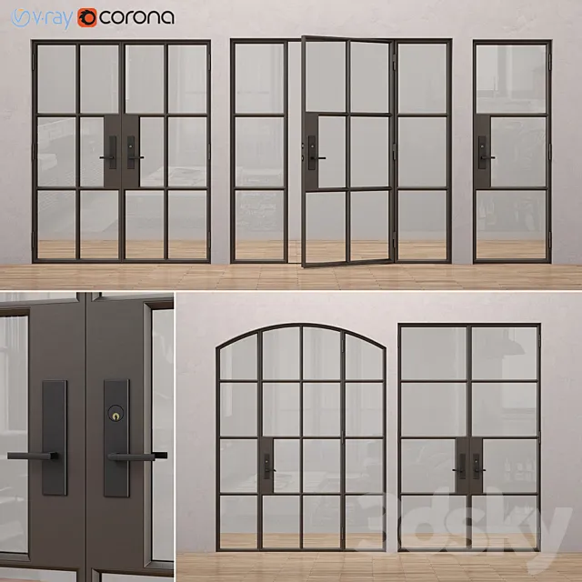 Steel doors Rehme 3 3DS Max Model