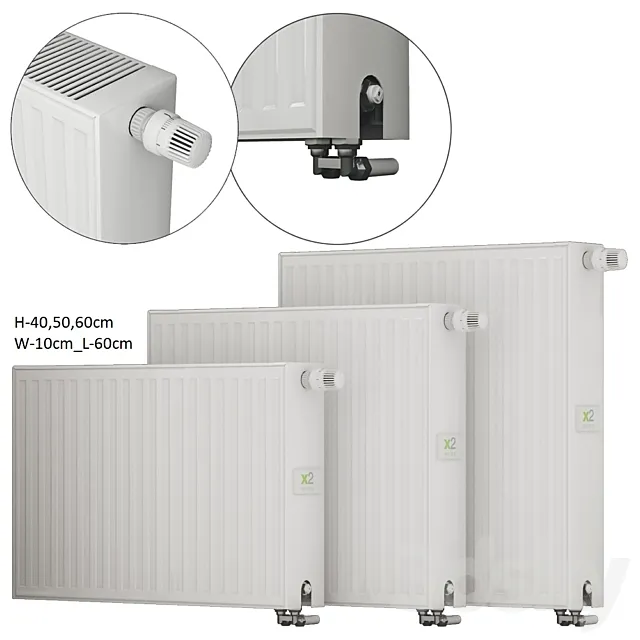 Steel panel radiators Kermi therm-x2 Profil L-60 3DSMax File
