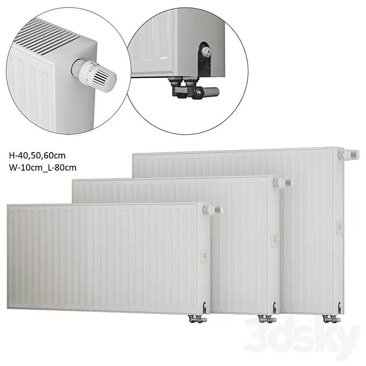 Steel panel radiators Kermi therm-x2 Profil L-80 3DS Max