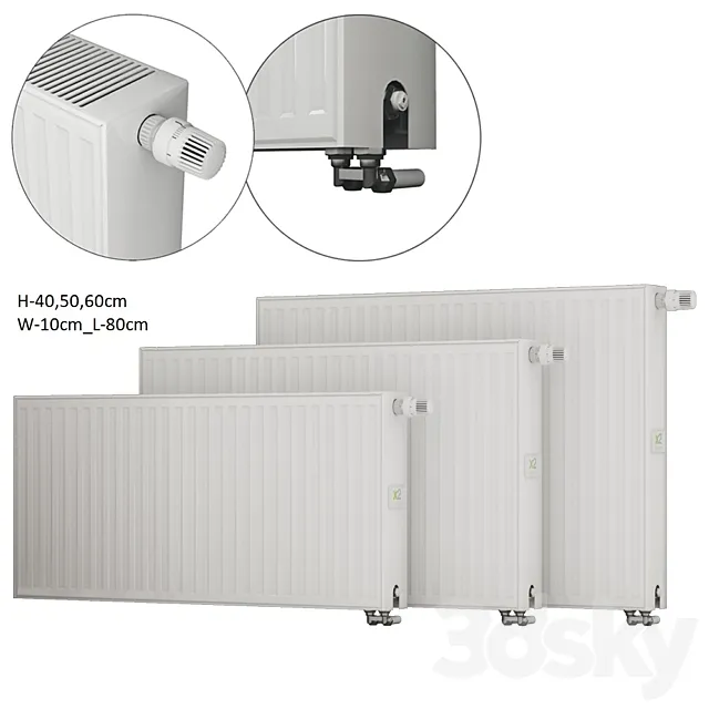 Steel panel radiators Kermi therm-x2 Profil L-80 3DSMax File