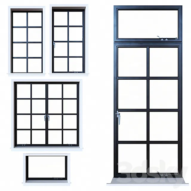 Steel Windows 3dsMax Model