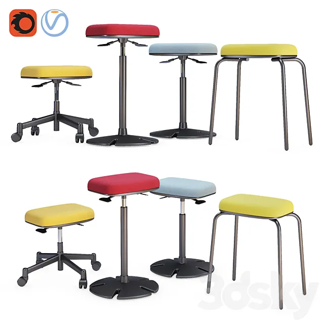 Steelcase – B – Free Sit Stand Collection 3ds Max