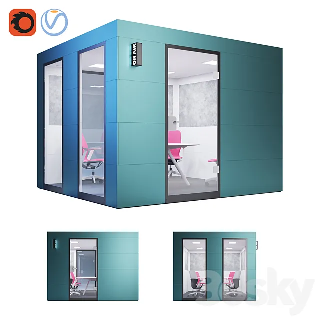 Steelcase – Office Acoustic Pods Conference Unit 3ds Max