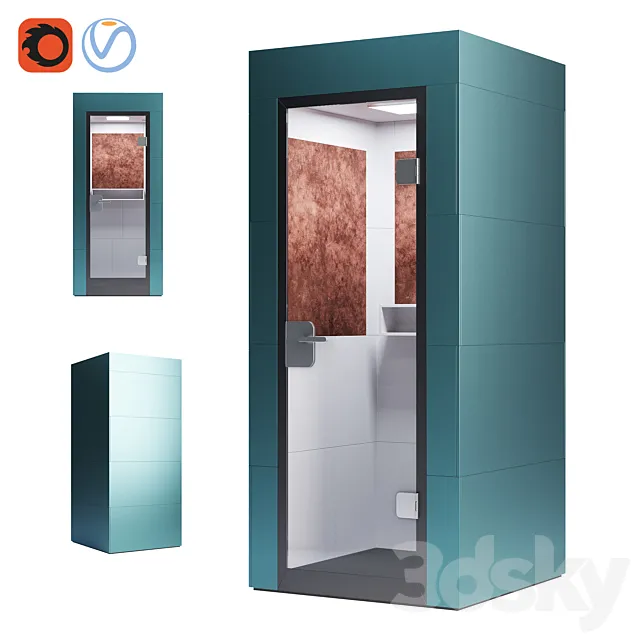 Steelcase – Office Acoustic Pods Mobile Unit 3ds Max