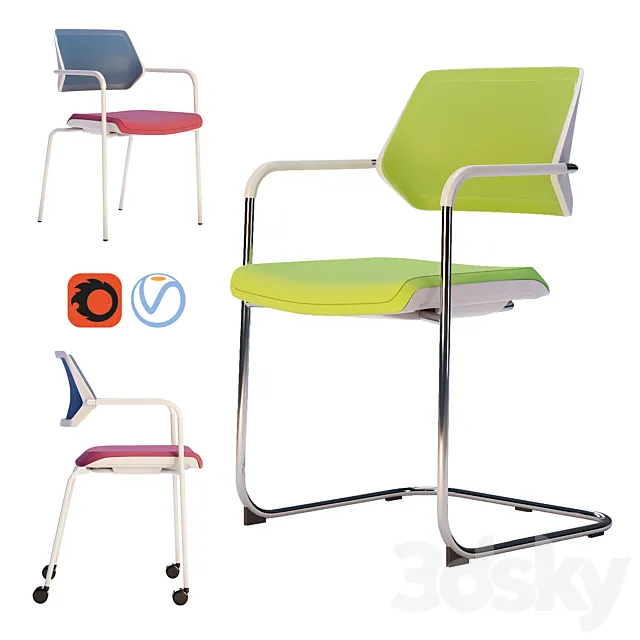 Steelcase – Office Chair Qivi Set1 3DSMax File