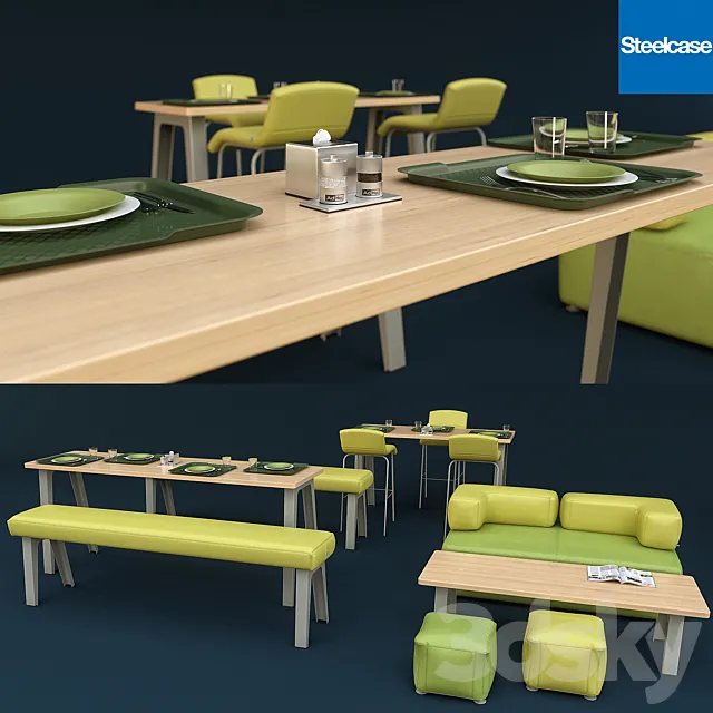 Steelcase office furniture dining room 3DSMax File