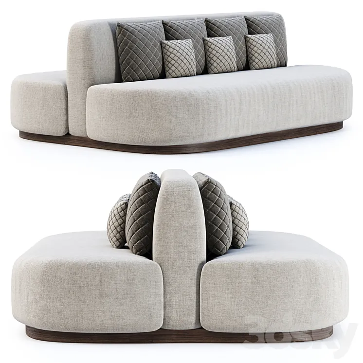 Stefa restaurant double side sofa SCD44 by Bpoint Design \/ 3DS Max