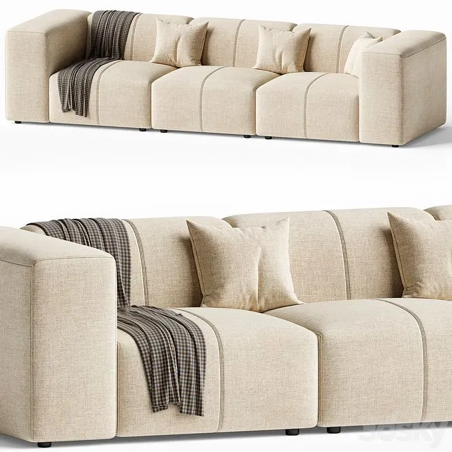 Stefano 3-Piece Sectional Sofa 3dsMax Model
