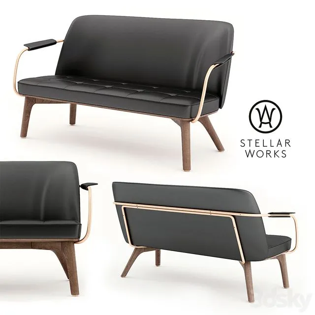Stellarworks – Utility Lounge Chair Two Seater 3dsMax Model