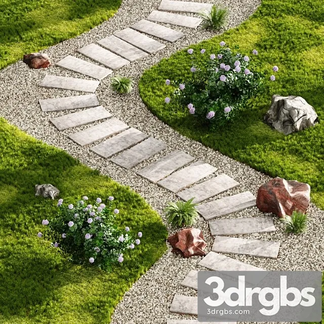Stepping stone designs decorative floor grass 04 3dsmax Download