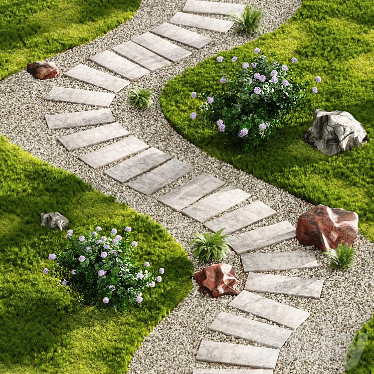 Stepping Stone Designs Decorative Floor Grass 04 3DS Max