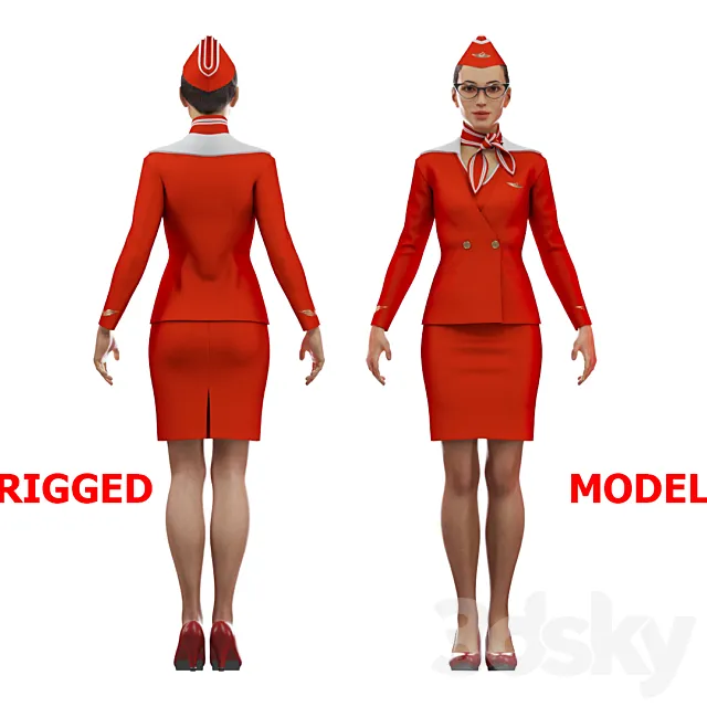 Stewardess 3ds Max