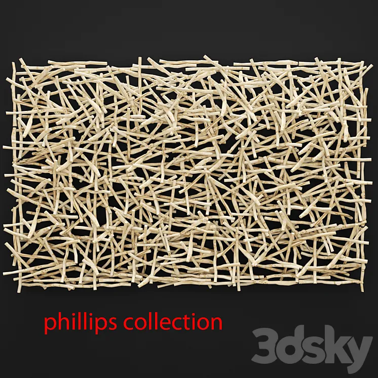Stick Wall Art stick branch panel eco eco-decor design picture dry decor dried flowers 3DS Max