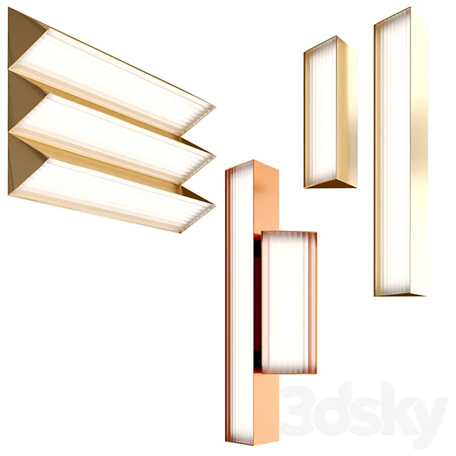 STICK wall lamp collection 3ds Max