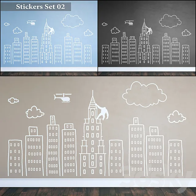 Stickers Set 02 3DS Max Model