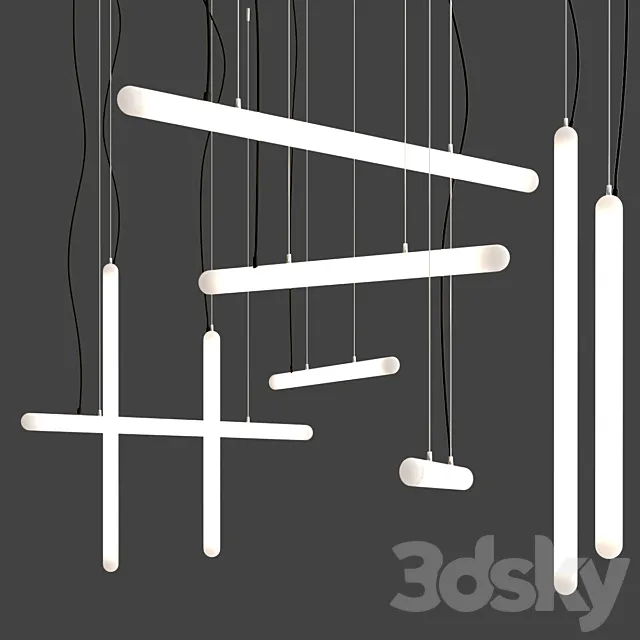 STILETTO Pendant lamp By SLIDE 3ds Max