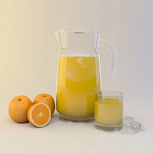 Still Life Decanter and oranges 3DS Max Model