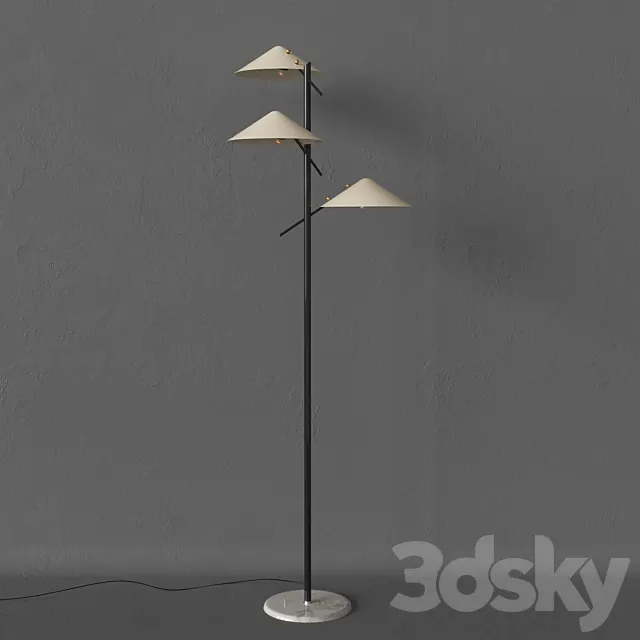 Stilnovo Floor Lamp Triple Shades 3DS Max Model