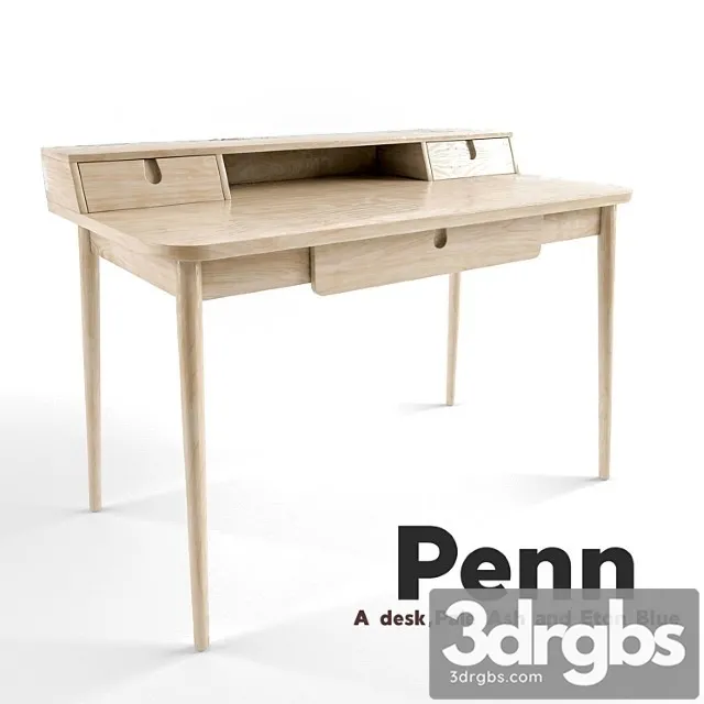 Stol Penn Desk Pale Ash And Eton Blue 3dsmax Download