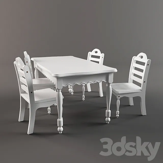 Stolk and chairs in the nursery 3DSMax File