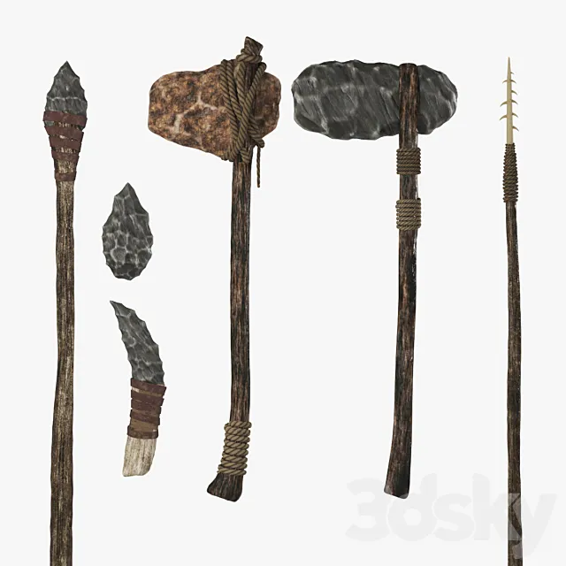 Stone Age tools 3ds Max