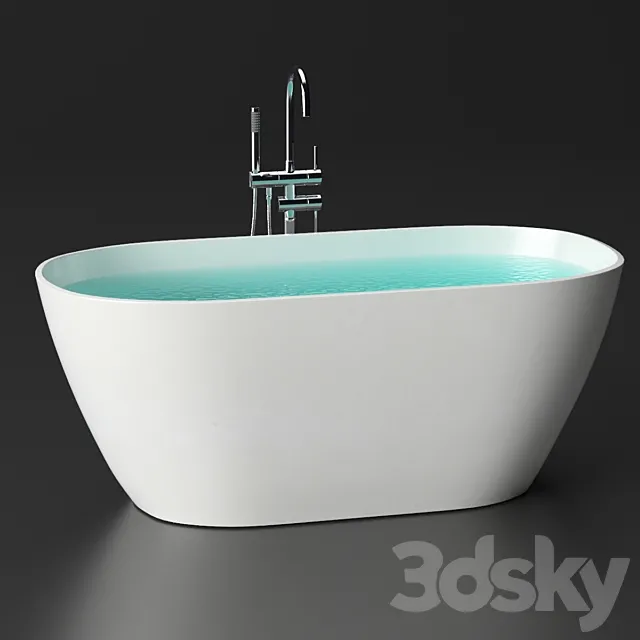 Stone bathtub Holbi Venus Solid Surface + Gerhans 3ds Max