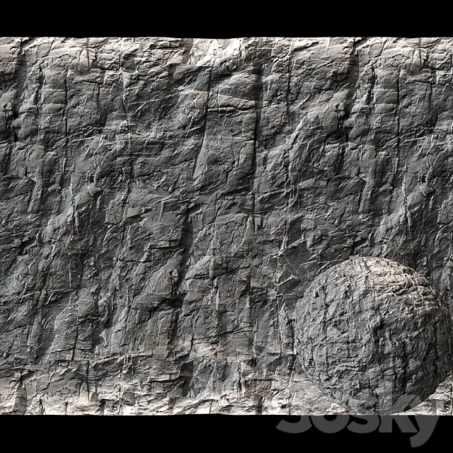 Stone Cliff Wall # 8 3ds Max