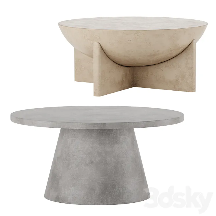 Stone Coffee Table West Elm 3DS Max Model