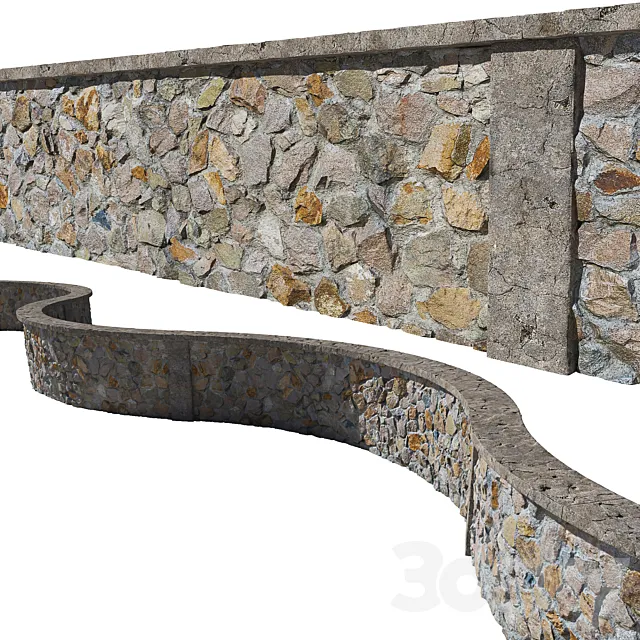 Stone fence_3 3DS Max Model