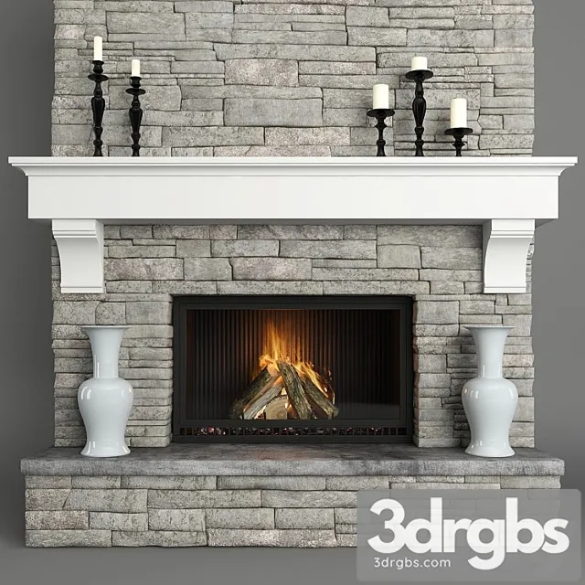 Stone fireplace 3 3dsmax Download