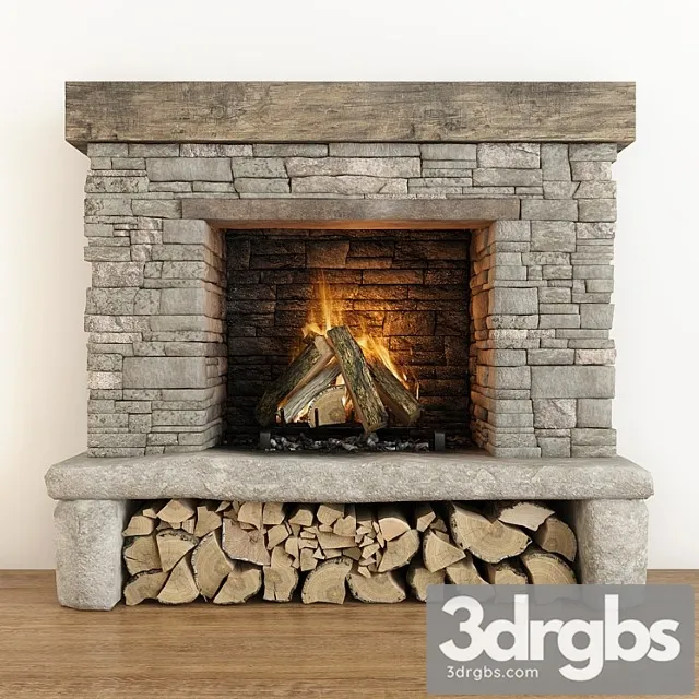 Stone fireplace_2 3dsmax Download