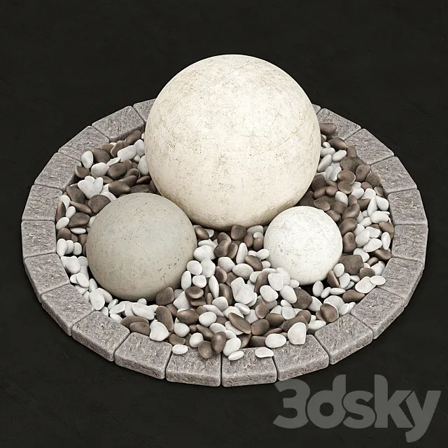 stone flower bed 3DS Max Model