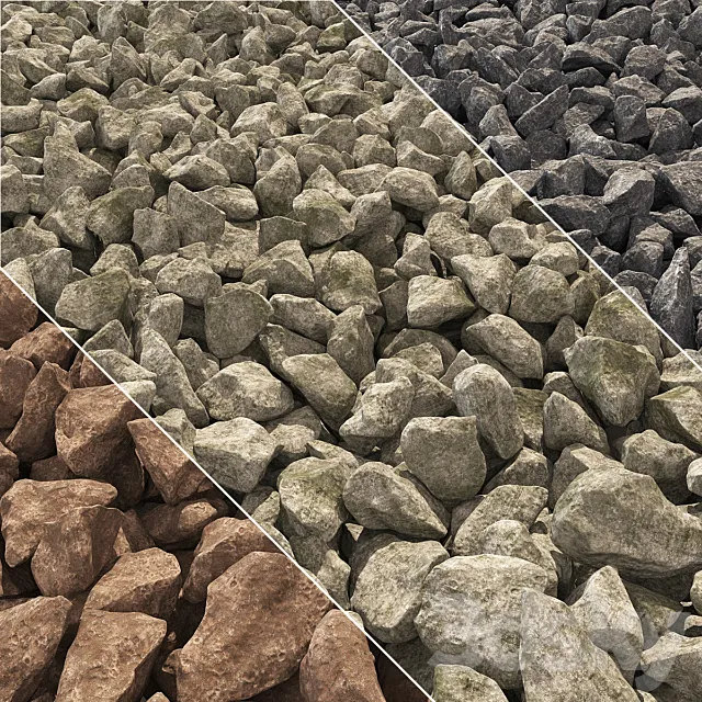 Stone gravel road _ Road from gravel 3DS Max Model