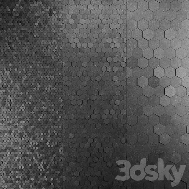 Stone hexagon tiles 3DS Max Model