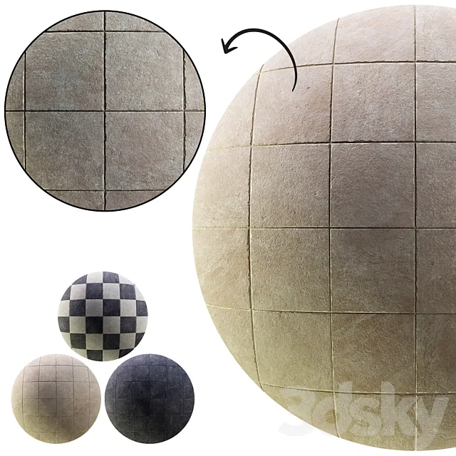 Stone Marble Tile 01 (seamless) 3ds Max