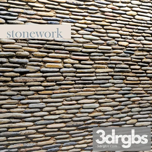 Stone Masonry Pebble Wall Pebbles Nautical Design Decor 3dsmax Download