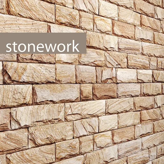 Stone. masonry. slate. stone. stone wall. wild stone 3DSMax File