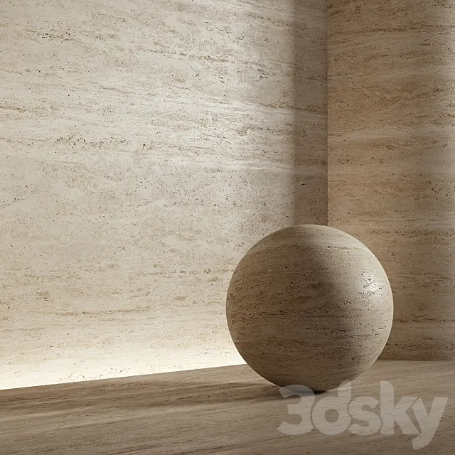 Stone material travertine. 26 pbr seamless 3DS Max Model