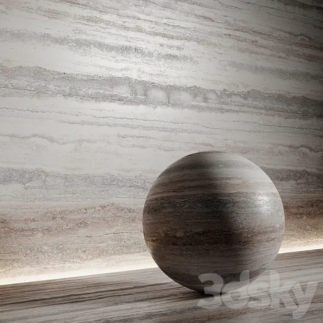 Stone material travertine 6 pbr seamless 3DS Max Model