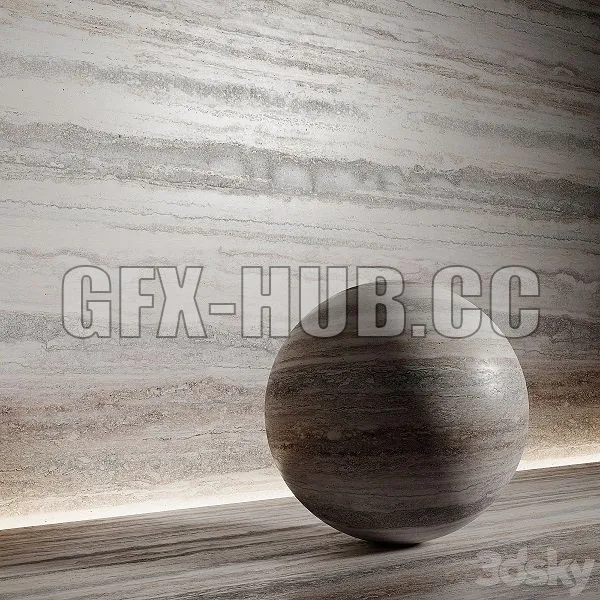 Stone Material Travertine 6 Pbr Seamless 3dsMax Model
