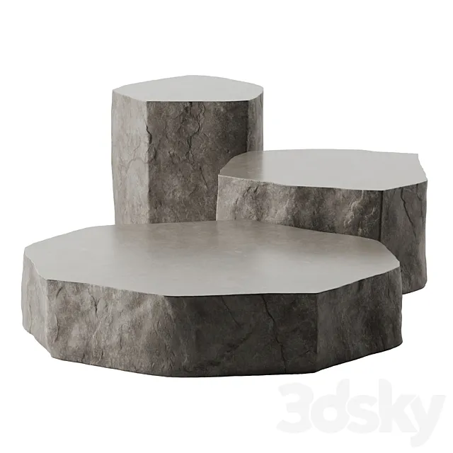 Stone slab coffee tables 3DSMax File