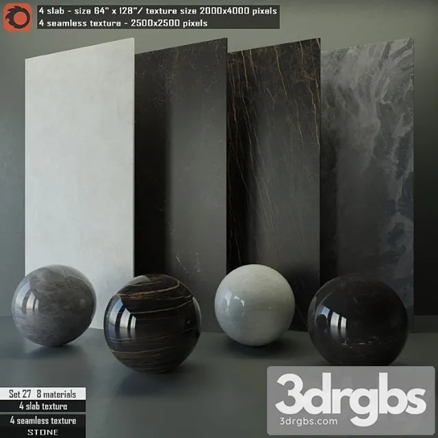 Stone slab & seamless texture set 27 3dsmax Download