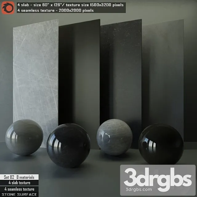 Stone slab & seamless texture set 82 3dsmax Download