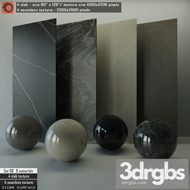 Stone slab & seamless texture set 86 3dsmax Download
