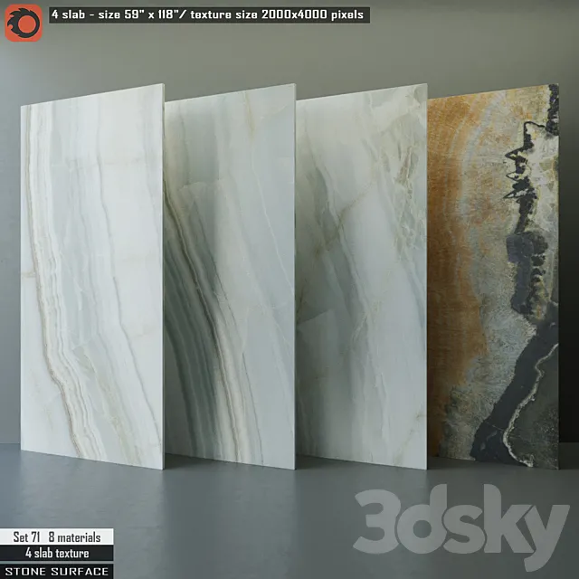 Stone slab Set 71 3ds Max