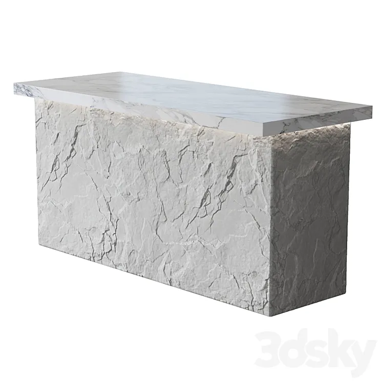 Stone table island №2 3DS Max Model