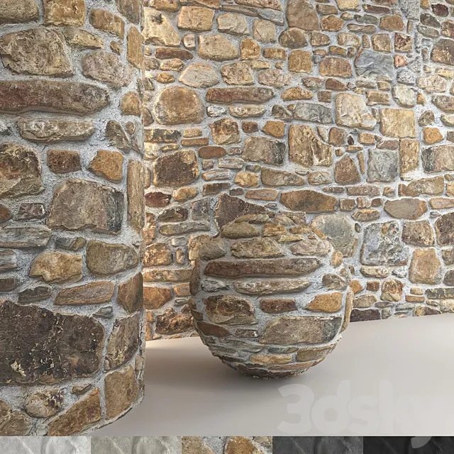 Stone wall 18 3ds Max