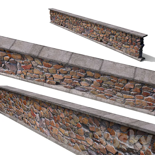 Stone wall 3DS Max Model